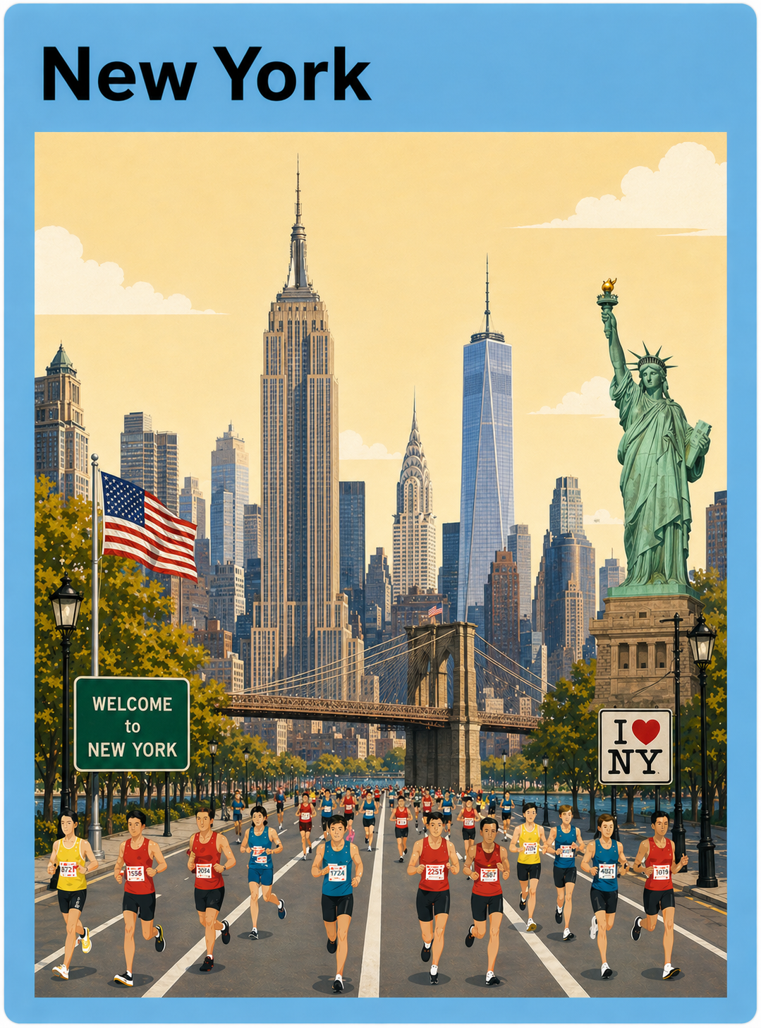 New York marathon travel scene