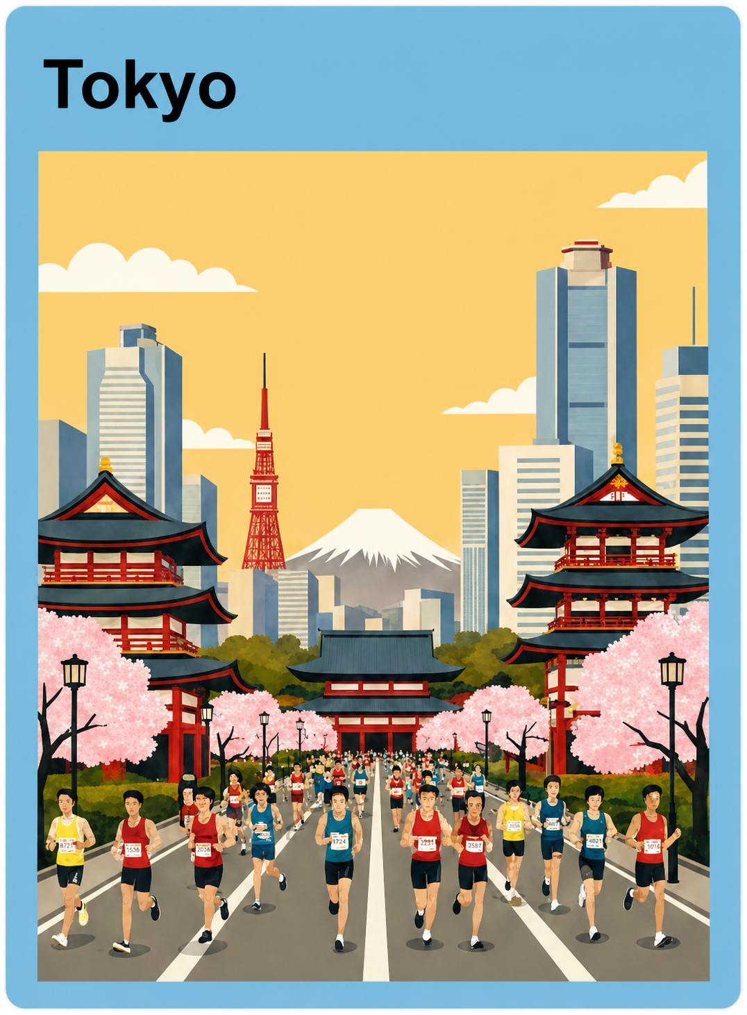 Tokyo marathon travel scene