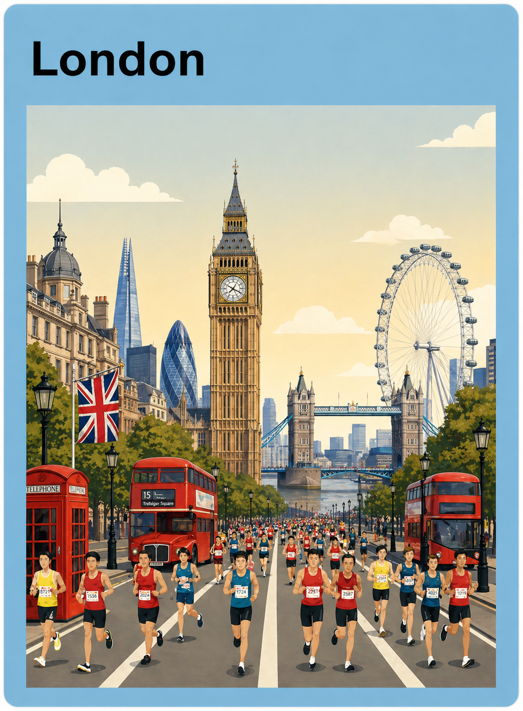 London marathon travel scene